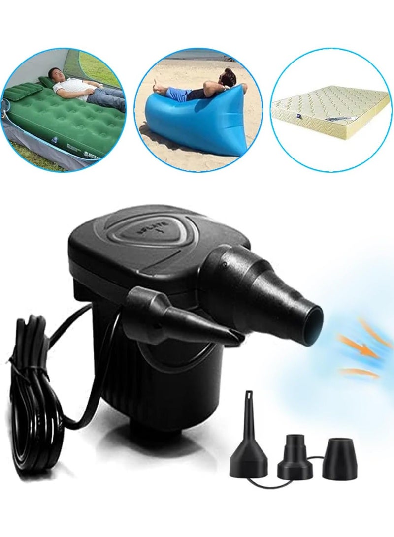 ADAK Portable Electric Air Blower Pump – 12V Car Lighter Inflator for Beds, Toys, Swimming Rings, and Boats with 3 Nozzles – Compact and Lightweight (HT-187A) - Image 3