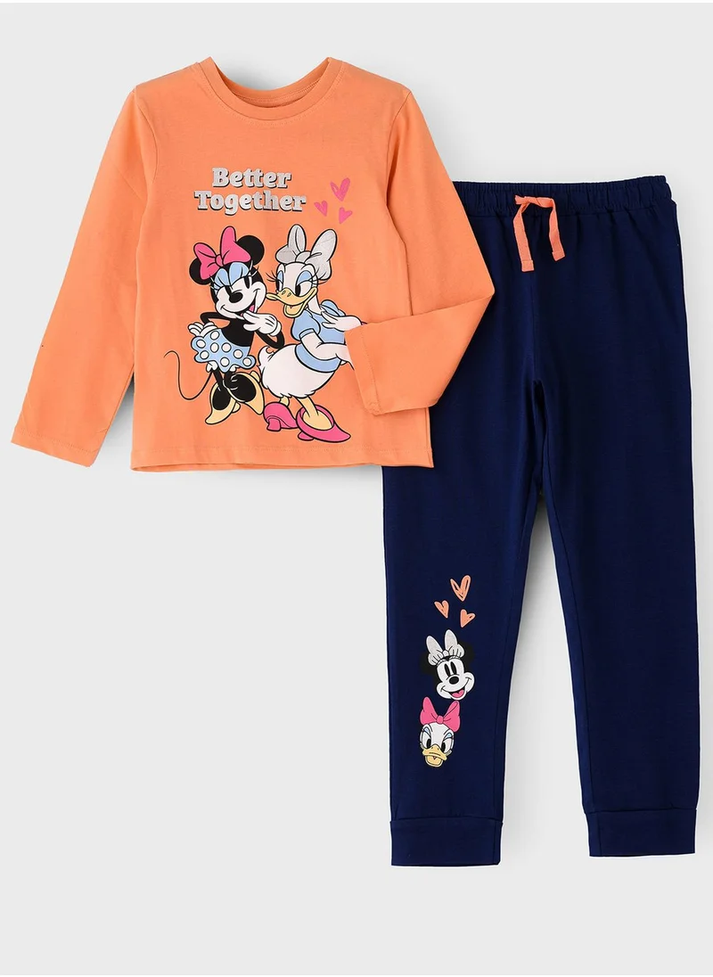أوربان هول Kids Minnie Mouse Printed T-Shirt & Pyjama Set