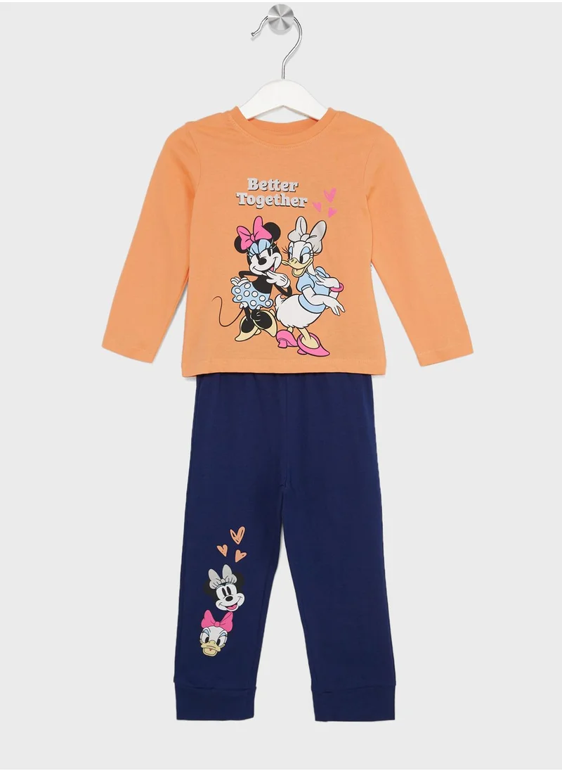 Urban Haul Kids Minnie Mouse Printed T-Shirt & Pyjama Set