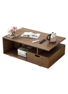 AtoZ Furniture Aneya Floor Shelf Coffee Table with Storage in Brown Color 