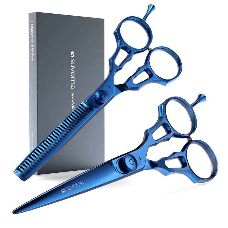 Suvorna Hair Cutting Scissors Professional with Thinning Shears for Hair 2 Pcs Hair Shears J2 Japanese Stainless Steel Professional Hair Scissors 55 Hair Shear Professional