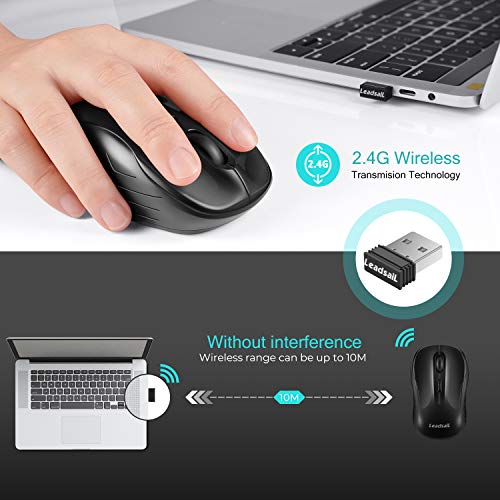 LeadsaiL Wireless Mouse Silent 2.4G USB Computer Compact Optical Cordless Mini Quiet Mice, Noiseless, 4 Buttons, 3 Adjustable DPI Mobile for PC/Laptop/Windows/Mac/Linux - Image 3
