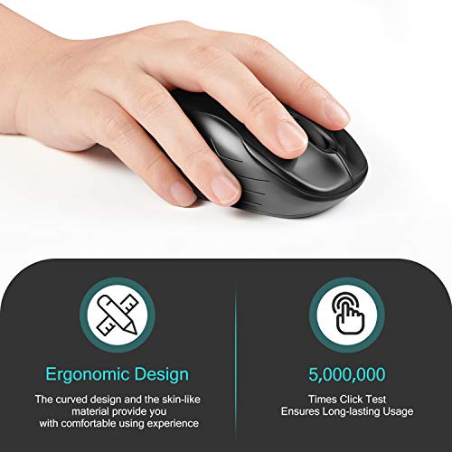 LeadsaiL Wireless Mouse Silent 2.4G USB Computer Compact Optical Cordless Mini Quiet Mice, Noiseless, 4 Buttons, 3 Adjustable DPI Mobile for PC/Laptop/Windows/Mac/Linux - Image 5