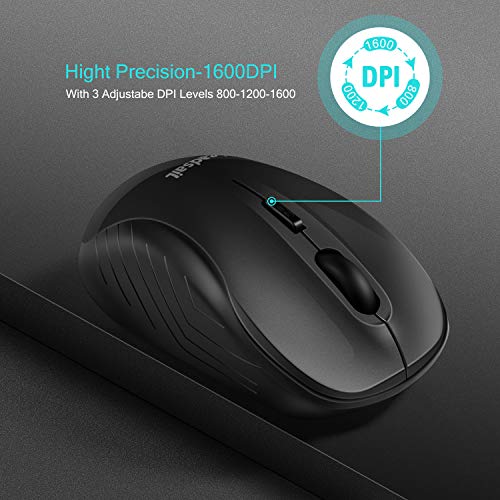 LeadsaiL Wireless Mouse Silent 2.4G USB Computer Compact Optical Cordless Mini Quiet Mice, Noiseless, 4 Buttons, 3 Adjustable DPI Mobile for PC/Laptop/Windows/Mac/Linux - Image 4