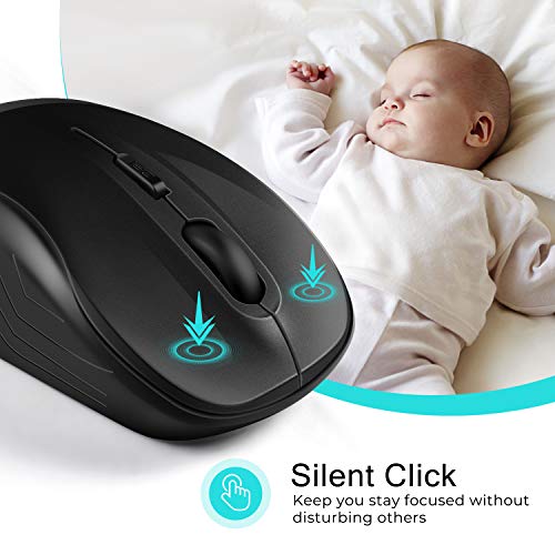 LeadsaiL Wireless Mouse Silent 2.4G USB Computer Compact Optical Cordless Mini Quiet Mice, Noiseless, 4 Buttons, 3 Adjustable DPI Mobile for PC/Laptop/Windows/Mac/Linux - Image 2