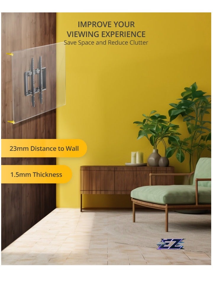 ELTRAZONE Fixed TV Wall Mount for 32”-75” Screens – Compatible with VESA 200x200mm to 630x410mm, Slim Design, Sturdy Support for Medium to Large TVs - Image 4