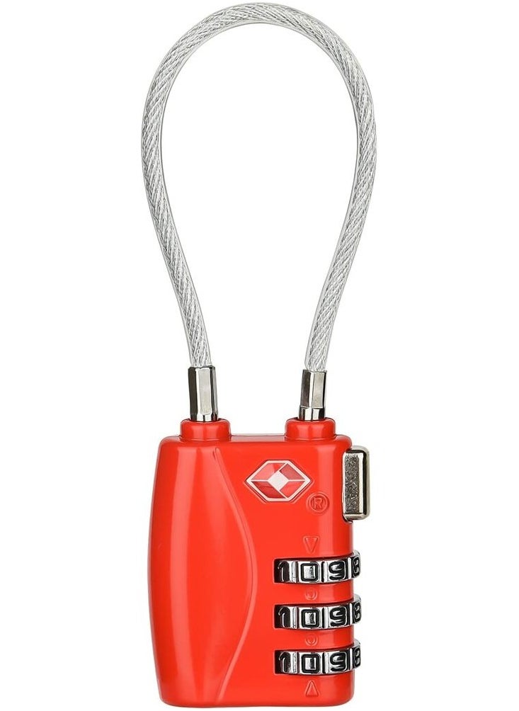 MORANO 3 Digit Travel Lock with 5.5 Inch Cable for Suitcases Backpack Luggage Password Travel Lock, TSA Approved Luggage Locks  - Image 1