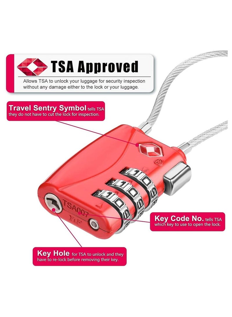 MORANO 3 Digit Travel Lock with 5.5 Inch Cable for Suitcases Backpack Luggage Password Travel Lock, TSA Approved Luggage Locks  - Image 4