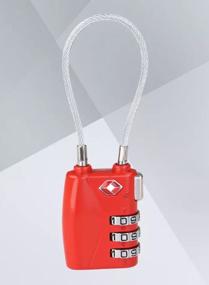 3 Digit Travel Lock with 5.5 Inch Cable for Suitcases Backpack Luggage Password Travel Lock, TSA Approved Luggage Locks
