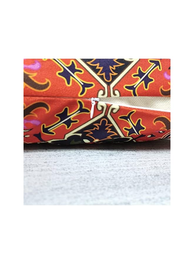 KASTWAVE أغطية، 4 قطع 18 × 18 بوصة أغطية وسائد ديكور خارجية بوهو حمراء، نمط سجاد فارسي تجريدي، نمط سجاد فارسي جديد للأريكة وأغطية وسائد مربعة 45 × 45 سم - Image 3