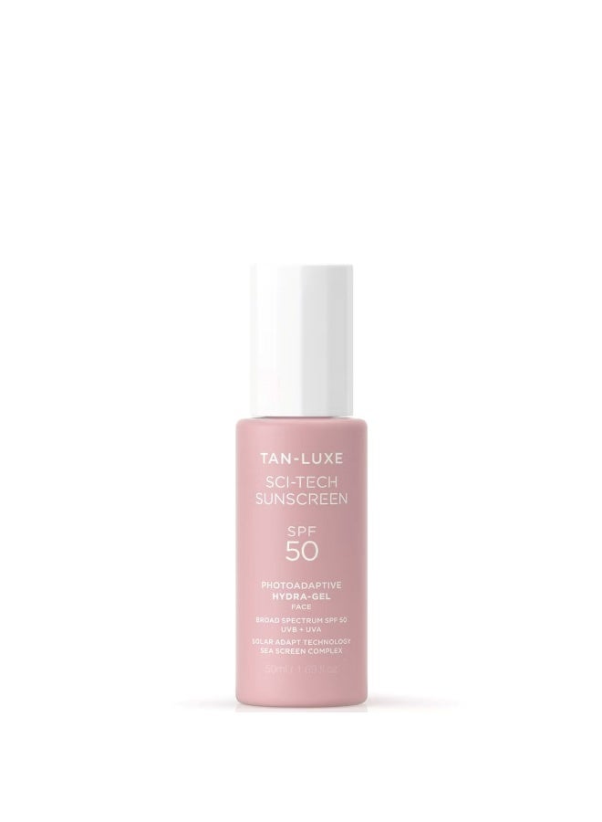 TAN-LUXE Sci Tech Sunscreen Photo-Adaptive Face Gel SPF 50 50ml - Image 1