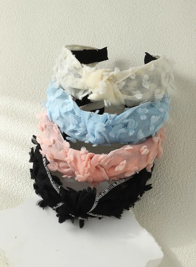 تايك تو Set of 4 - Furry Mesh Knot Headband