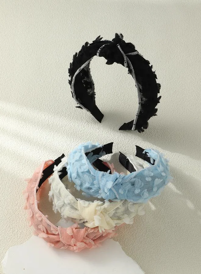 تايك تو Set of 4 - Furry Mesh Knot Headband