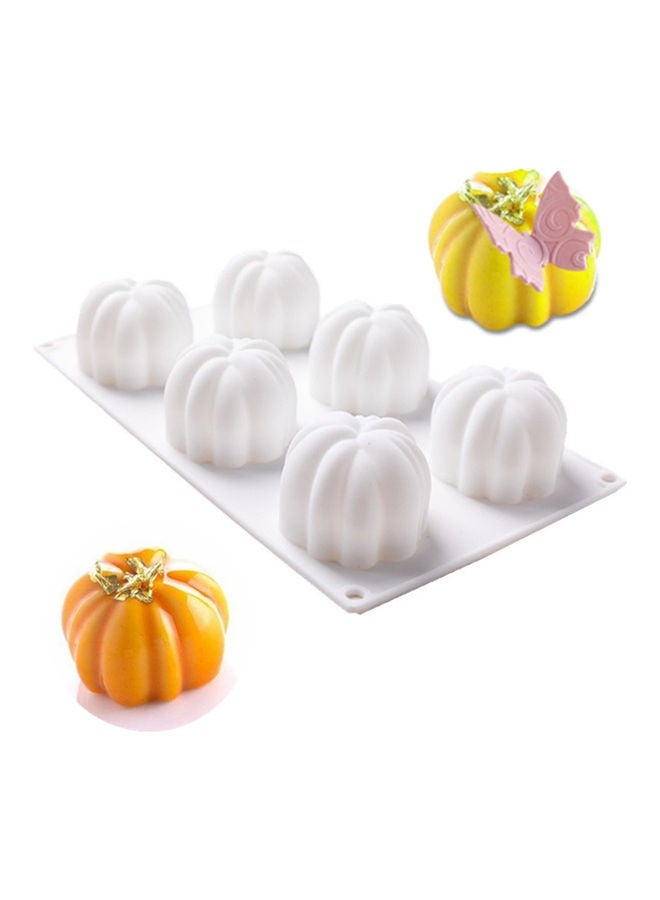 NIBEMINENT 6-Cavity Silicone Cake Mousse Mould White 29x17cm