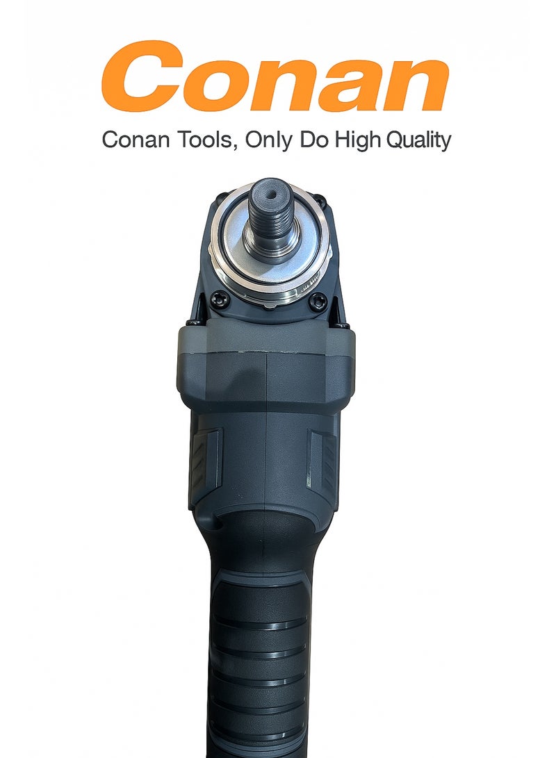 Conan Professional Cordless Angle Grinder 125mm – 21V with 2 Batteries (3Ah) – 10,000 RPM – Model COLA08125 – Hard Carry Case + Fast Charger + Auxiliary Handle – Suitable for Metal, Wood, and Marble – Brand: Conan - Image 4