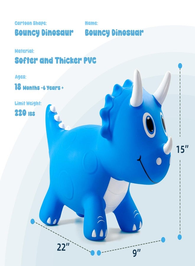 EVERICH TOY Kids Dinosaur Bouncy Animal Toys, Inflatable Triceratops Bouncer, Ride on Bounce Hopper, Indoor Outdoor Activity Birthday Gift for 18 Months 2 3 4 Years Old Boys - Image 2