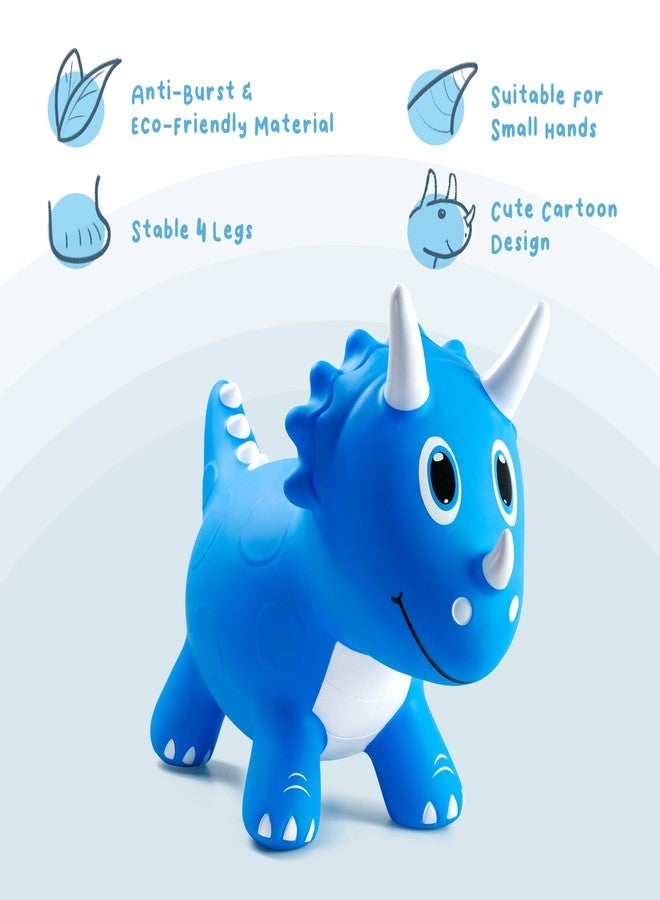 EVERICH TOY Kids Dinosaur Bouncy Animal Toys, Inflatable Triceratops Bouncer, Ride on Bounce Hopper, Indoor Outdoor Activity Birthday Gift for 18 Months 2 3 4 Years Old Boys - Image 4
