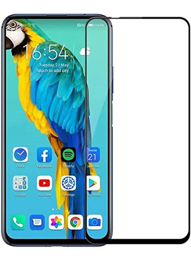 جلاس واقي شاشة مقوى بإطار أسود لهاتف Huawei Nova 5T مع لاصقة كاملة - Image 1