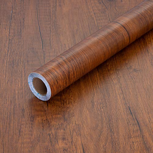 Decoroom Peel and Stick Wood Grain Contact Paper 17.71" X 236" Brown Wooden Look Wallpaper Self-Adhesive - Image 1