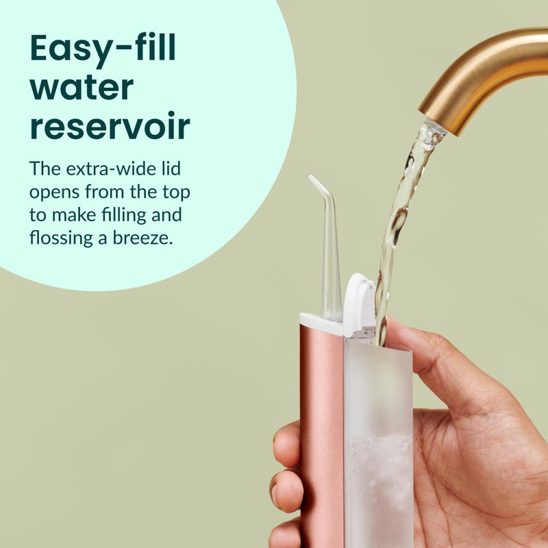 quip Water Flosser - Cordless Water Flosser with Adjustable Water Pressure - Water Teeth Cleaner Pick with 360 Degree Rotating Replaceable Tip, Rechargeable Water Dental Pick, Metal Handle - All-Black - Image 5