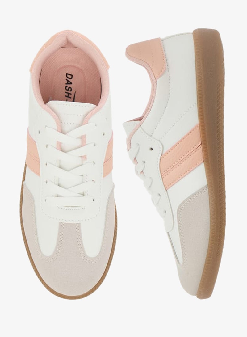 Dash Panelled Low Ankle Sneakers with Lace-Up Closure - Image 2