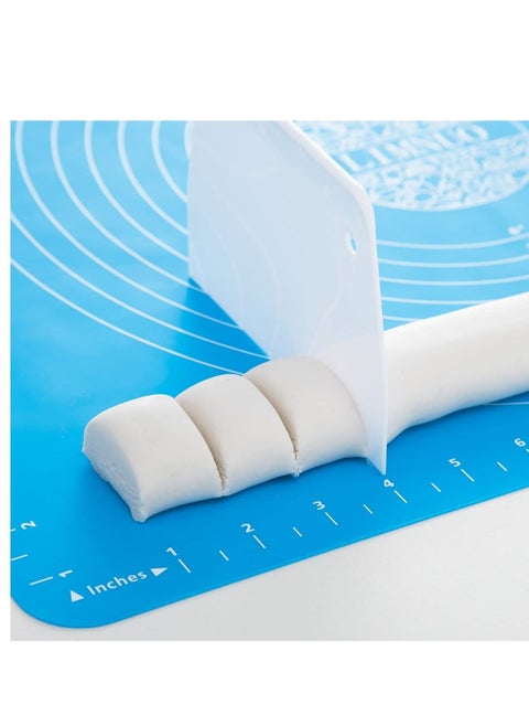 Silicone Pastry Mat Non Stick Rolling Dough with Measurements-Non Slip, Reusable Baking Blue 65X45 Cm