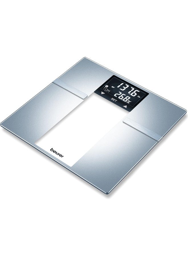 Beurer BF70 Body Fat Scale, Weight, Water & More, Smart Digital Scale for Full Body Analysis, BMI & Calorie Display, App Sync via Bluetooth, User Recognition, 8 Memory Spaces, Grey - Image 1