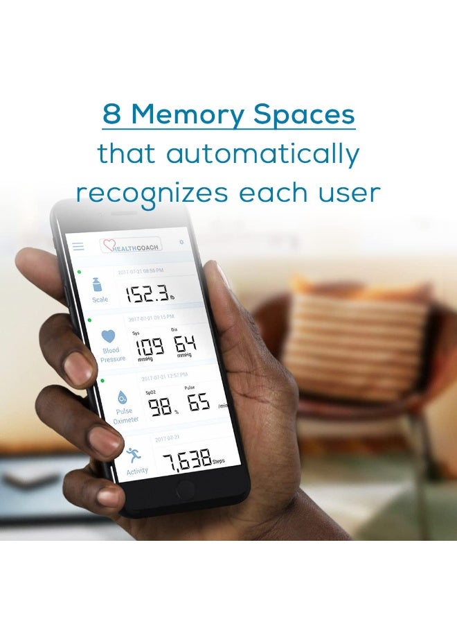 Beurer BF70 Body Fat Scale, Weight, Water & More, Smart Digital Scale for Full Body Analysis, BMI & Calorie Display, App Sync via Bluetooth, User Recognition, 8 Memory Spaces, Grey - Image 5