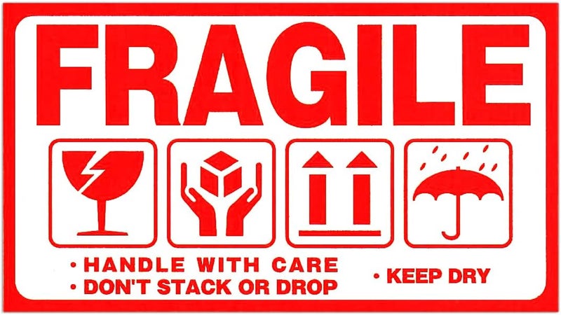 Rubik 250 Fragile Label Stickers for Safe Shipping, Red Fragile Handle With Care Shipping Box Warning Stickers Label (5 x 9 cm) - Image 3