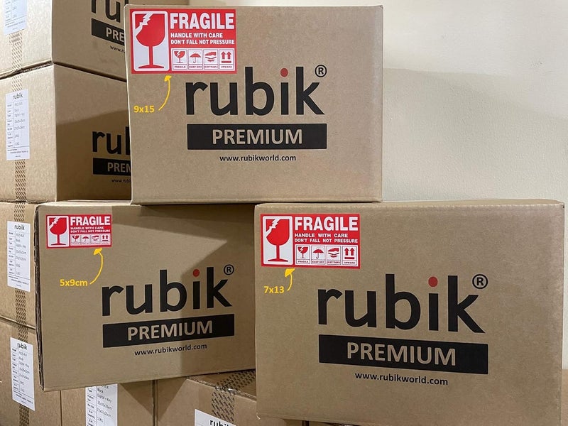 Rubik 250 Fragile Label Stickers for Safe Shipping, Red Fragile Handle With Care Shipping Box Warning Stickers Label (5 x 9 cm) - Image 2