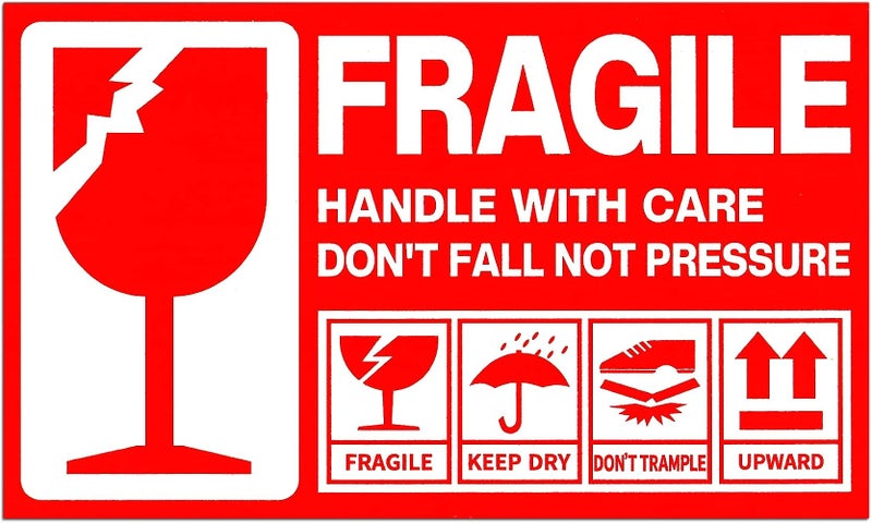 Rubik 250 Fragile Label Stickers for Safe Shipping, Red Fragile Handle With Care Shipping Box Warning Stickers Label (5 x 9 cm) - Image 4