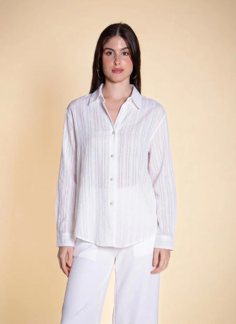 SHAPES SEMI-SHEER TEXTURED SHIRT