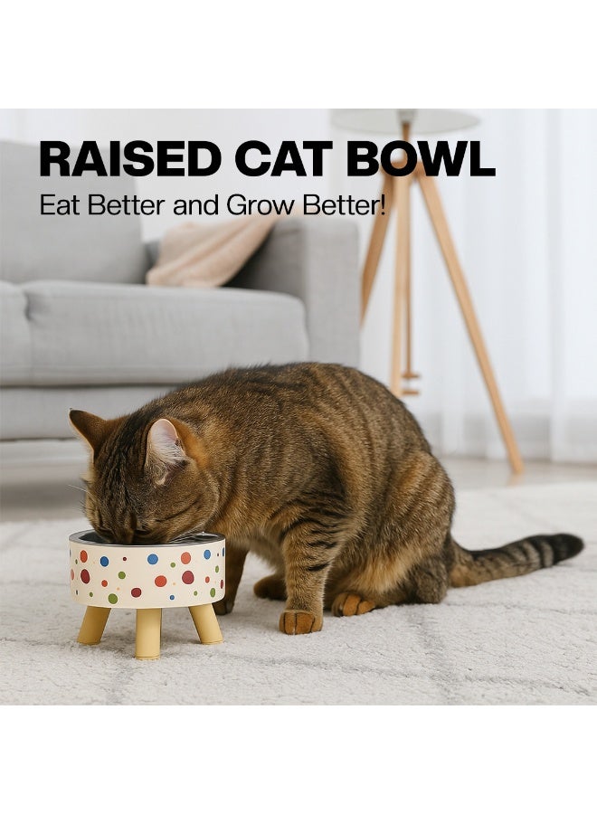 أن ان سي بيتس وعاء طعام مرتفع للقطط بتصميم قابل للفصل، مصنوع من مادة البولي بروبيلين المتينة، وقاعدة غير قابلة للانزلاق، وعاء طعام للحيوانات الأليفة من الفولاذ المقاوم للصدأ للقطط والكلاب الصغيرة، 14 سم (بني فاتح) - Image 5