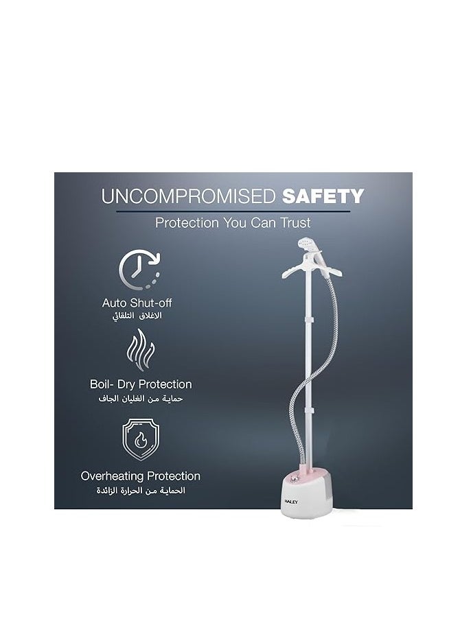 Haley - HALEY Garment Steamer 2000W, 2.2L Capacity, Heat Insulated Steam Hose,1-Year Warranty,HY-524 (2.2L) - Image 1