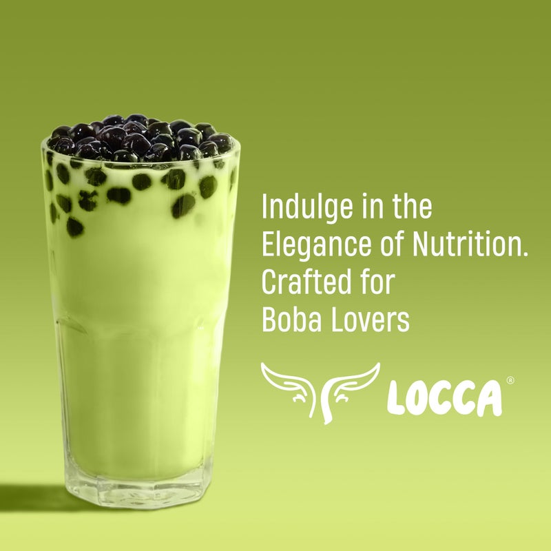 LOCCA Premium Honeydew Milk Tea Powder | Locca Honeydew Milk Tea Mix | Instant Boba Milk Tea with Authentic Honeydew Flavor with added Organic Supergreens Antioxidants for Popping Boba (19.75oz) - Image 5
