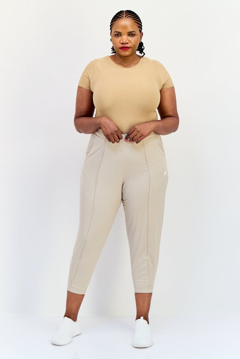 Adidas Women Sportswear Fit Training Track Pants, Beige  - Image 4