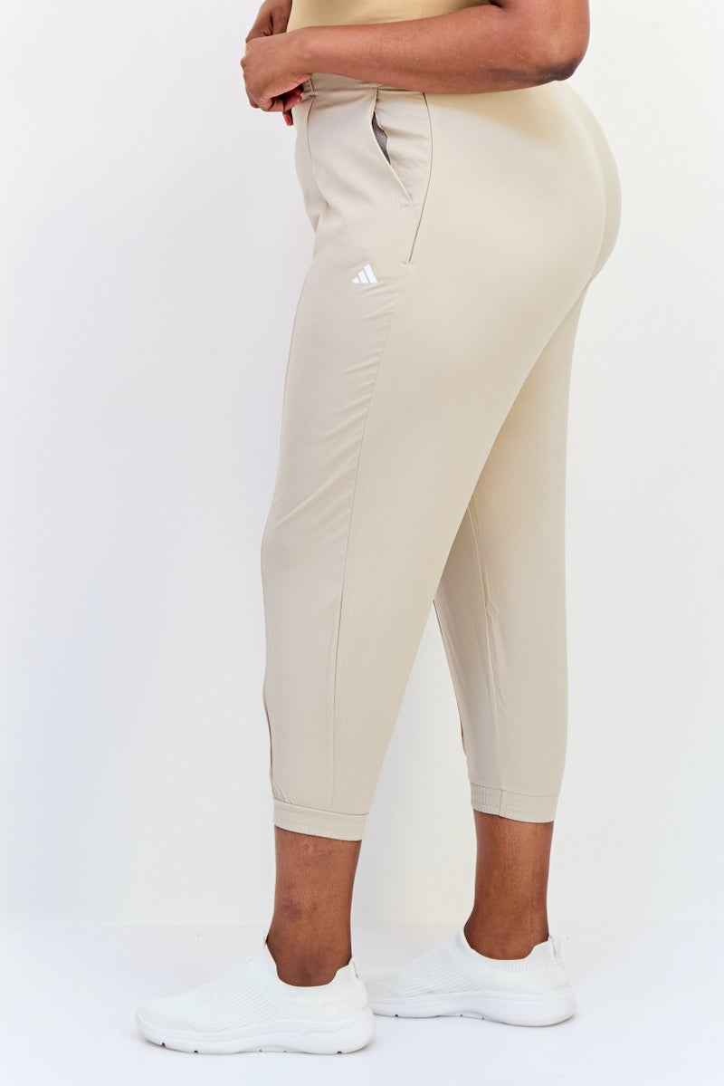 Adidas Women Sportswear Fit Training Track Pants, Beige  - Image 2