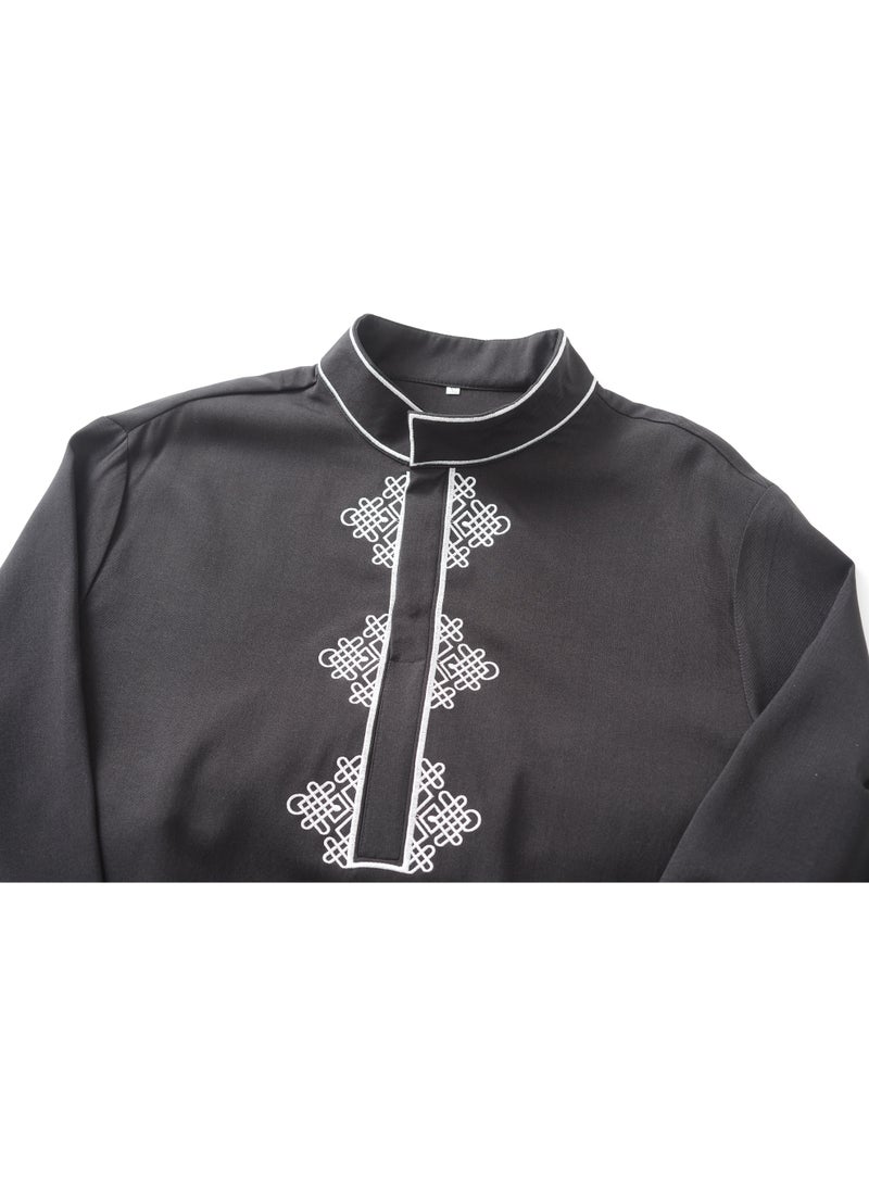 Men's Classic Black Robe - Image 3