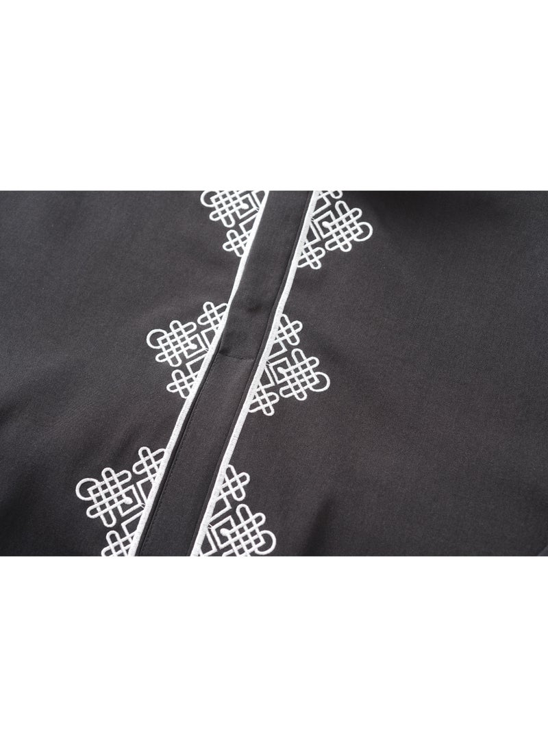 Men's Classic Black Robe - Image 5