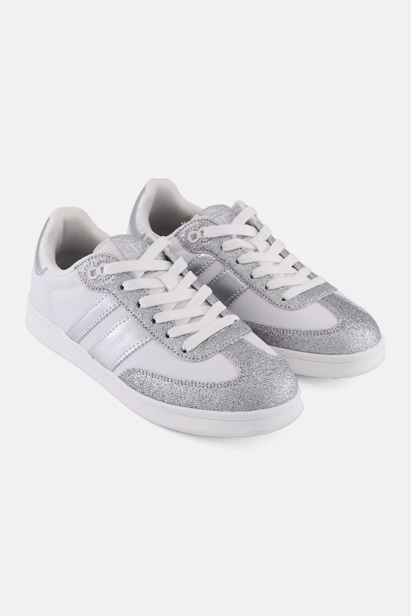 Teddy Smith Women Lace Up Casual Shoes, White - Image 1