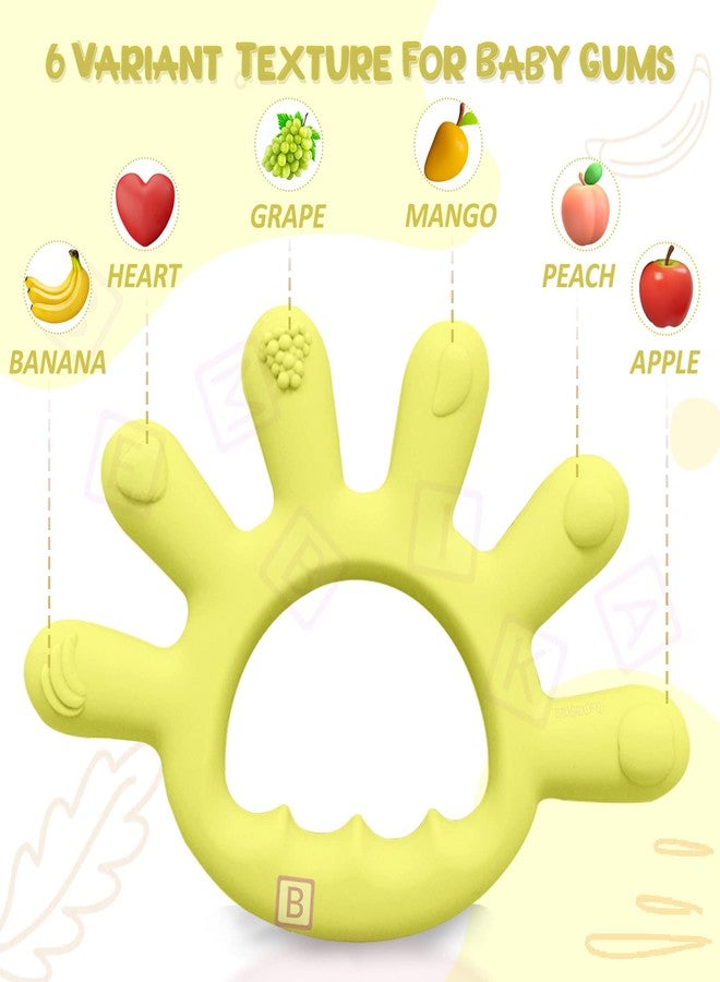 بيمبيكا ألعاب تسنين الأطفال من بيمبيكا على شكل أصابع، تسنين سيليكون للأطفال، مفاتيح تسنين للأطفال، فرشاة أسنان تسنين للأطفال (لون أصفر). - Image 4