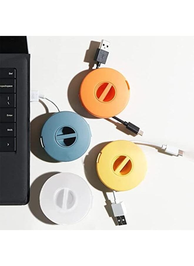 SYOSI - 4 Pieces Cord Retractors Cable Retractable Cable Management Usb Portable Cable Retractor Cell Phone Cable Holder For Usb Cable Headset Cord Mouse Wire Charger Cable Computer - Image 1