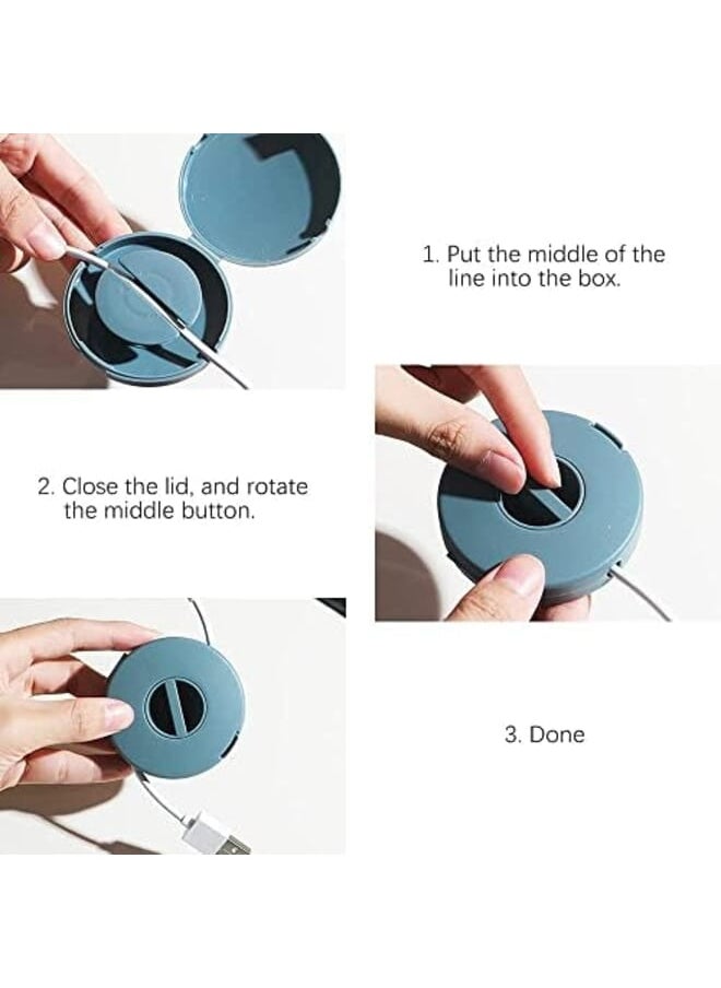 SYOSI - 4 Pieces Cord Retractors Cable Retractable Cable Management Usb Portable Cable Retractor Cell Phone Cable Holder For Usb Cable Headset Cord Mouse Wire Charger Cable Computer - Image 1