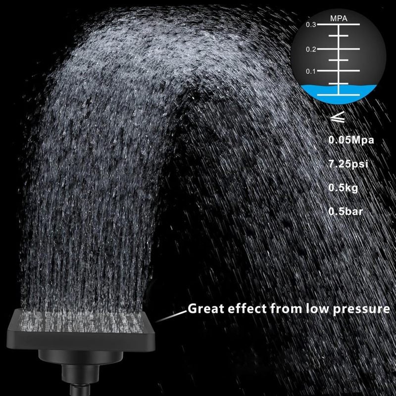 Shower Filter: Matte Black 15-Stage High-Pressure Rain Shower Head - 360° Adjustable Integrated Filter for Bathroom Healthy Hair and Skin - Image 4