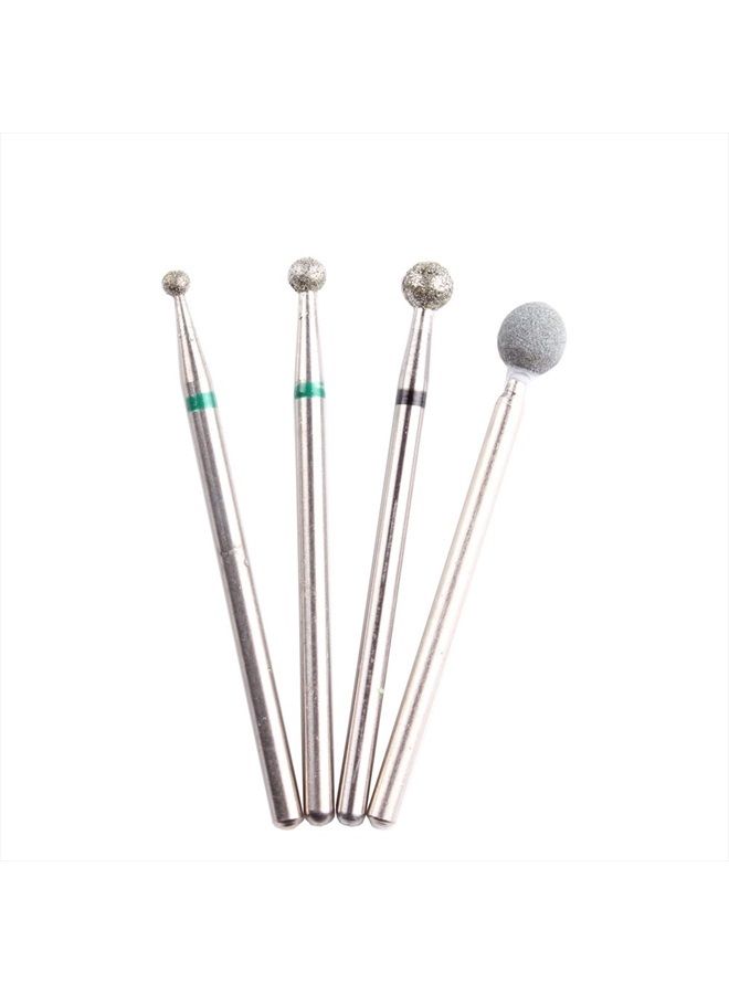 MZCMSL 4PCS Cuticle Clean Drill Bit Diamond Nail Bit Ball Head Stone File Manicure Pedicure Nail Art Tools - Image 3