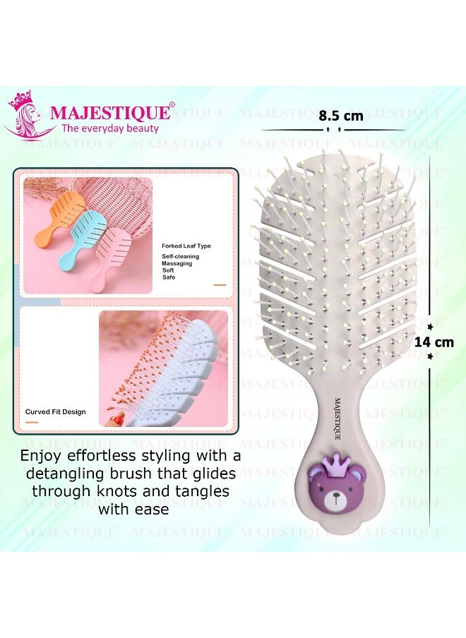 MAJESTIQUE Majestique Small Hair Brush - Travel Detangling Brushes - 100% Bio-Friendly Detangling Brush for Baby Kids, Women, Men - Mini Hair Brush - Pocket Pro, for Curly Hair, Wet Dry Hair Tangle Brush  - Image 2
