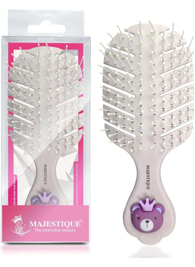 MAJESTIQUE Majestique Small Hair Brush - Travel Detangling Brushes - 100% Bio-Friendly Detangling Brush for Baby Kids, Women, Men - Mini Hair Brush - Pocket Pro, for Curly Hair, Wet Dry Hair Tangle Brush  - Image 1