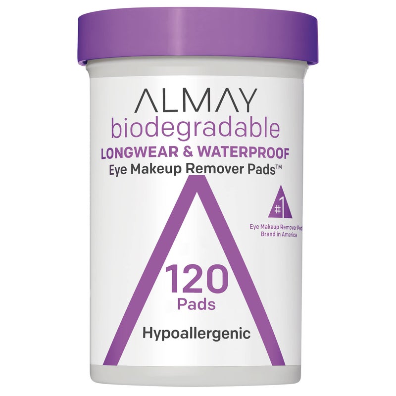 Almay Biodegradable Makeup Remover Pads Longwear  Waterproof Hypoallergenic FragranceFree Dermatologist  Ophthalmologist Tested 120 count