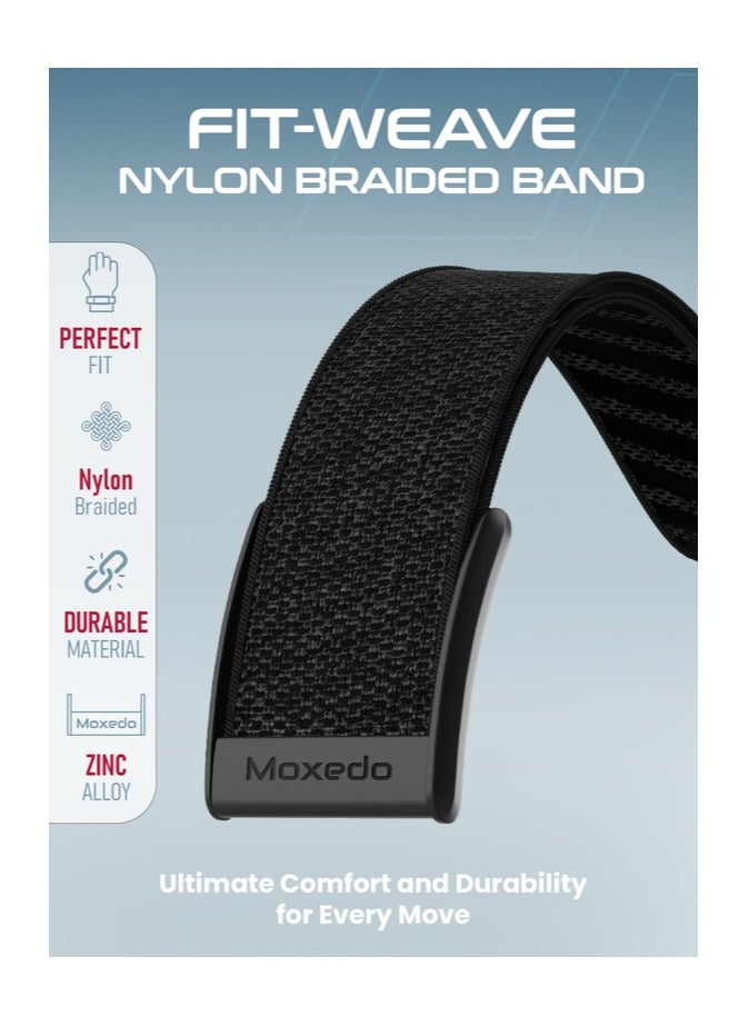 Moxedo Moxedo Fit-Weave Nylon Braided Band - Black  - Image 3