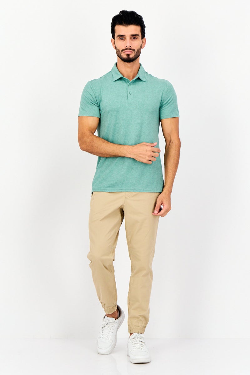 Member's Mark Men Regular Fit Heather Short Sleeves Polo Shirt, Sage - Image 4